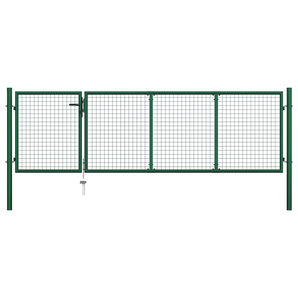 Garden Gate Steel 350x100 cm Green