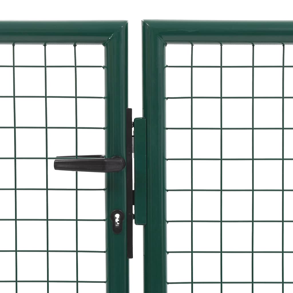 144305 vidaXL Garden Gate Steel 350x100 cm Green