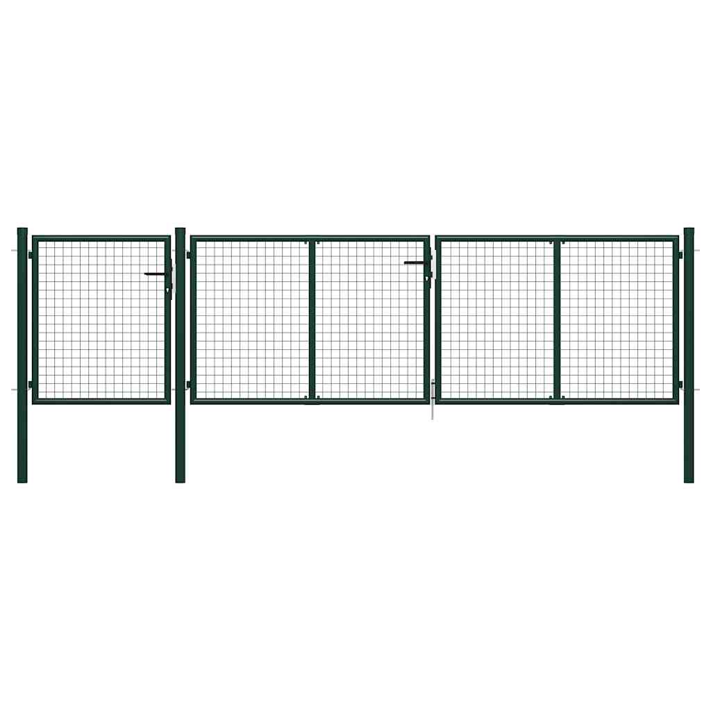 Garden Gate Steel 400x75 cm Green