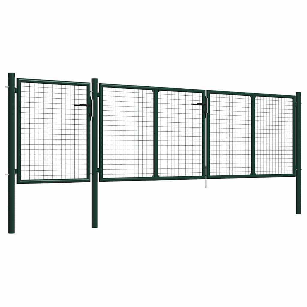Garden Gate Steel 400x100 cm Green