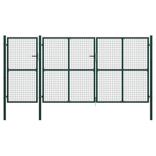 vidaXL Garden Gate Steel 400x150 cm Green