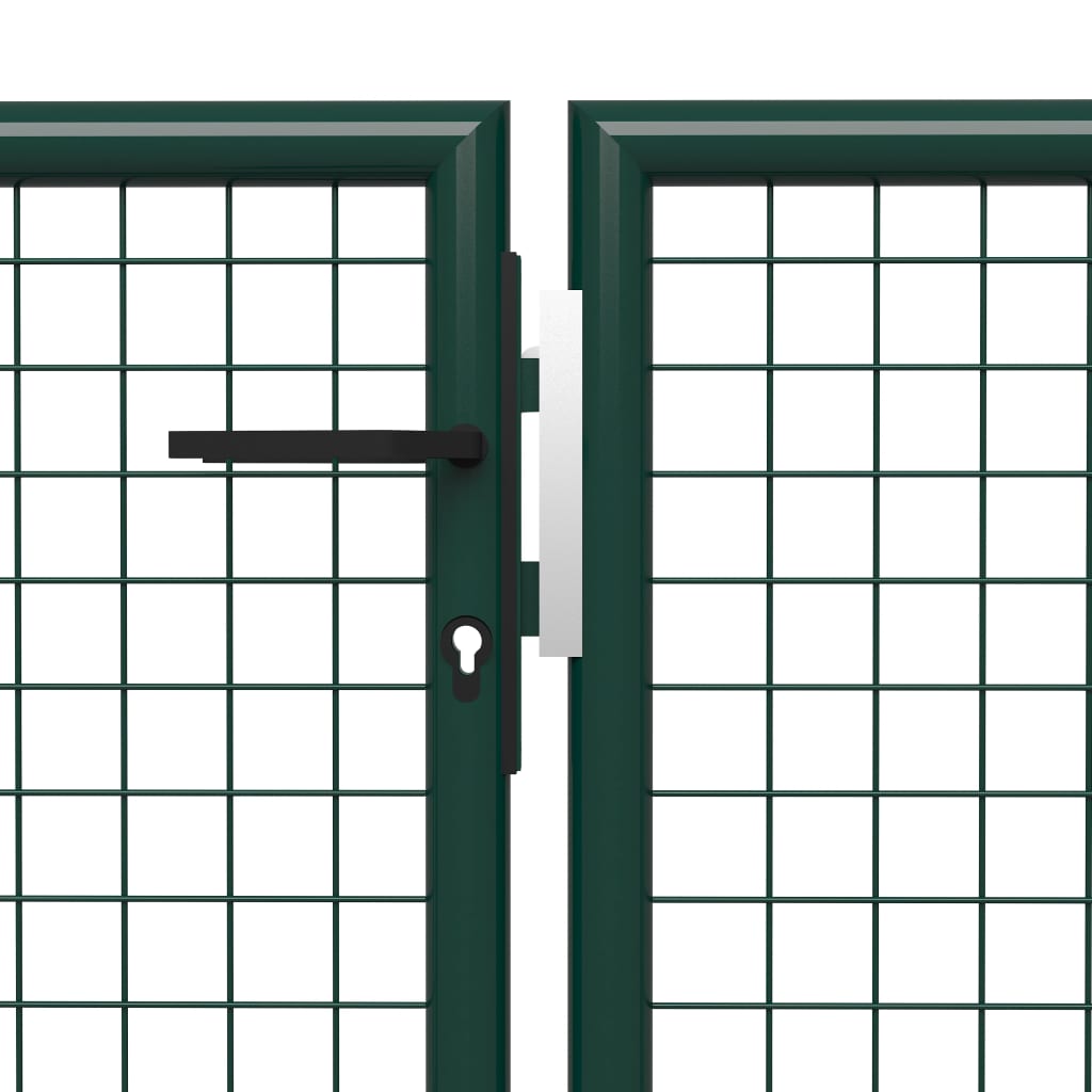 vidaXL Garden Gate Steel 400x150 cm Green