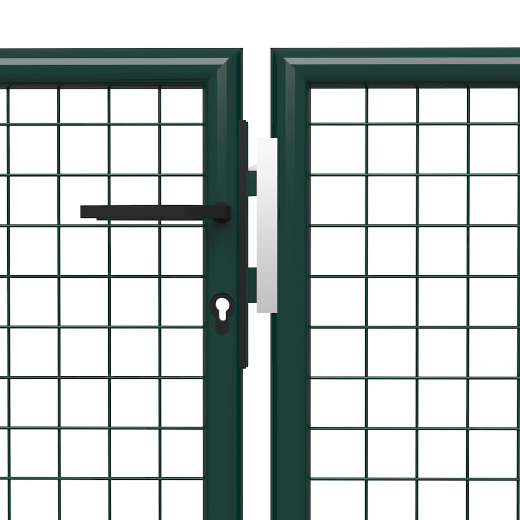 144313 vidaXL Garden Gate Steel 400x150 cm Green