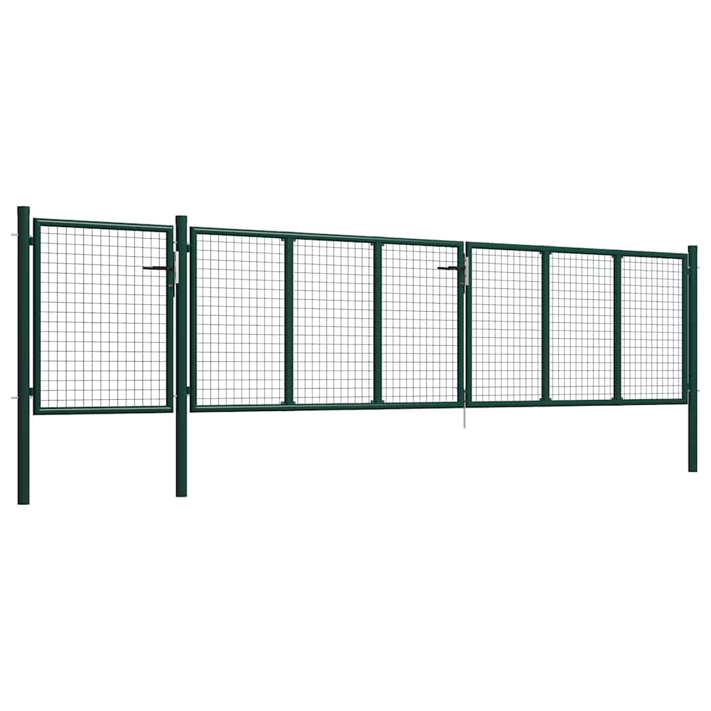144316 vidaXL Garden Gate Steel 500x75 cm Green