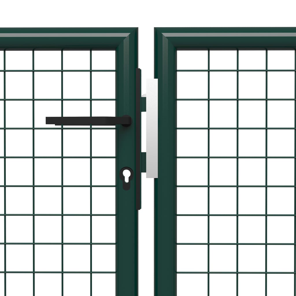 vidaXL Garden Gate Steel 500x75 cm Green