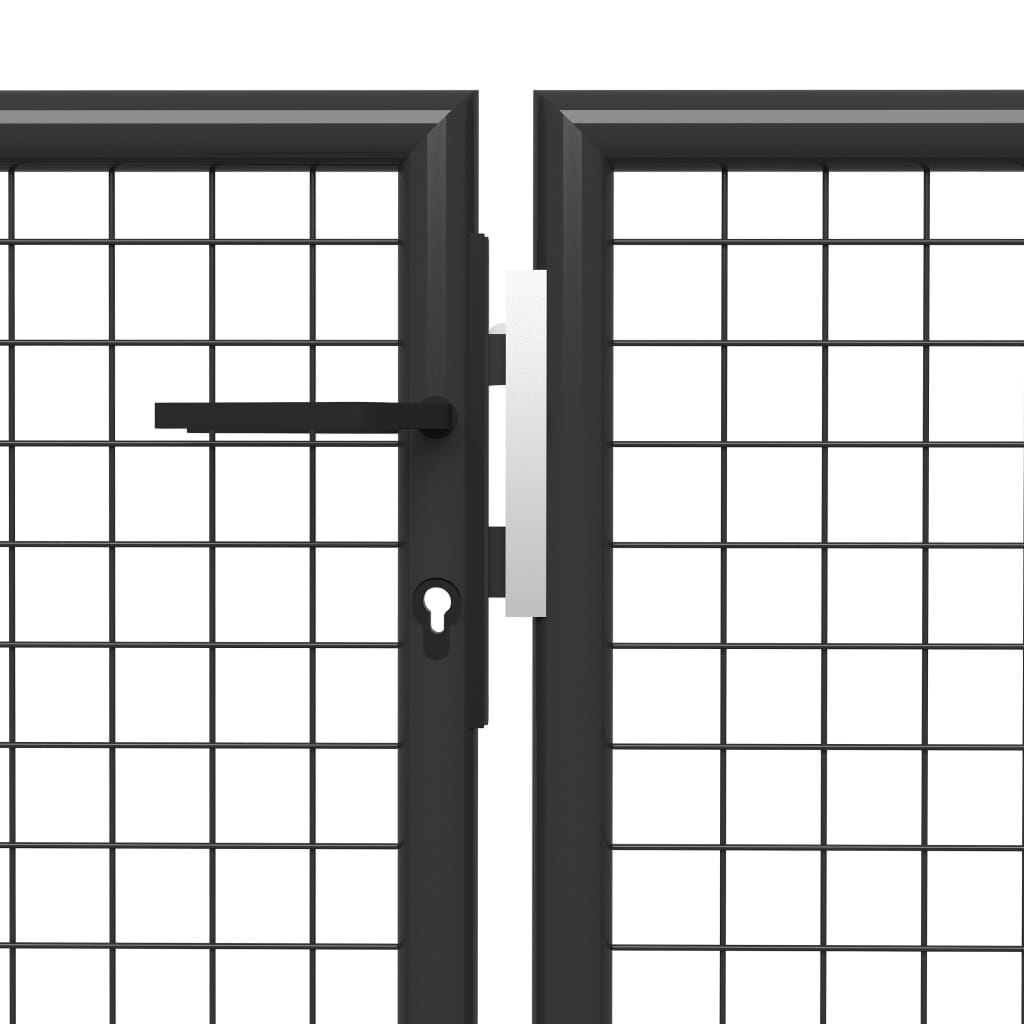 vidaXL Garden Gate Steel 350x75 cm Anthracite