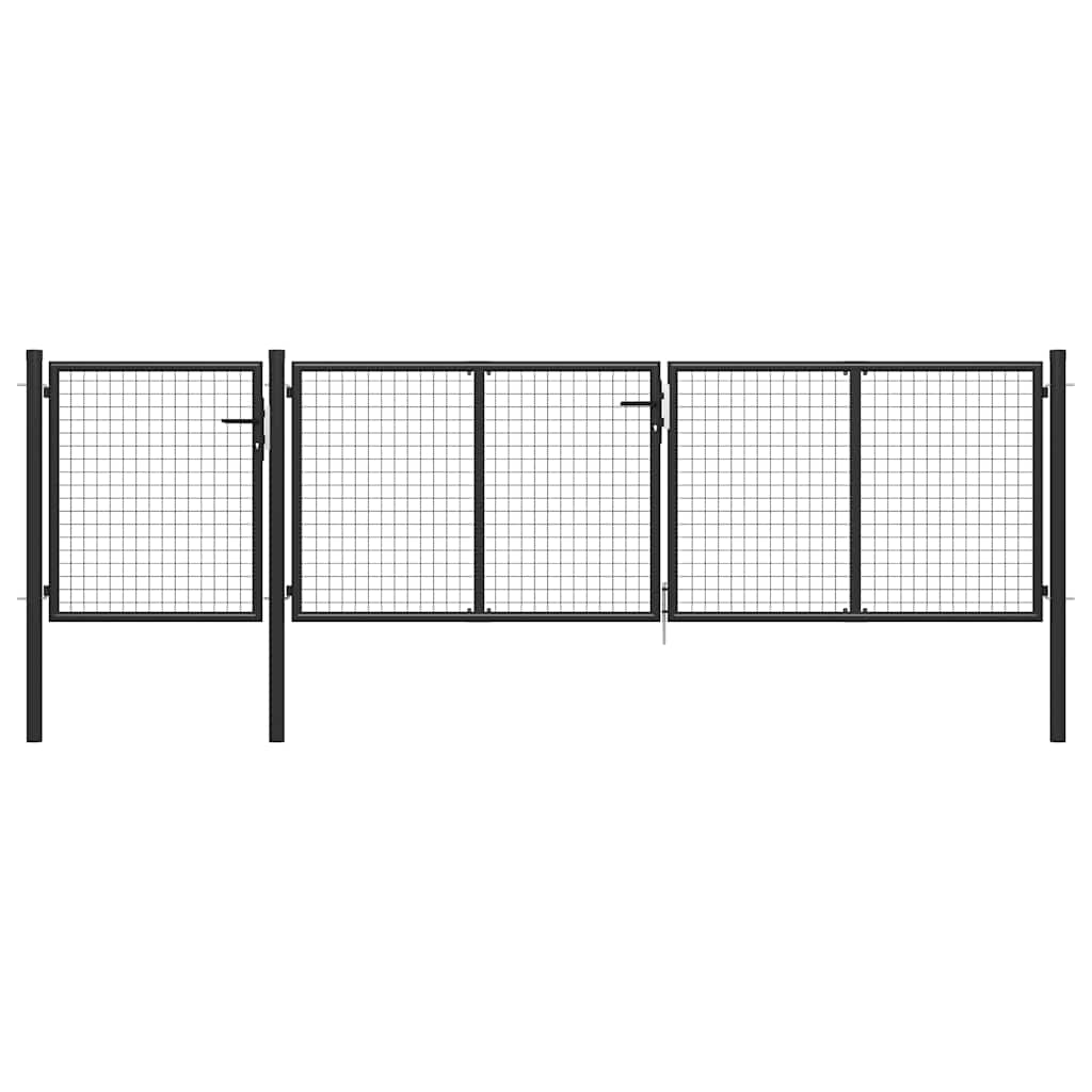 Garden Gate Steel 400x75 cm Anthracite