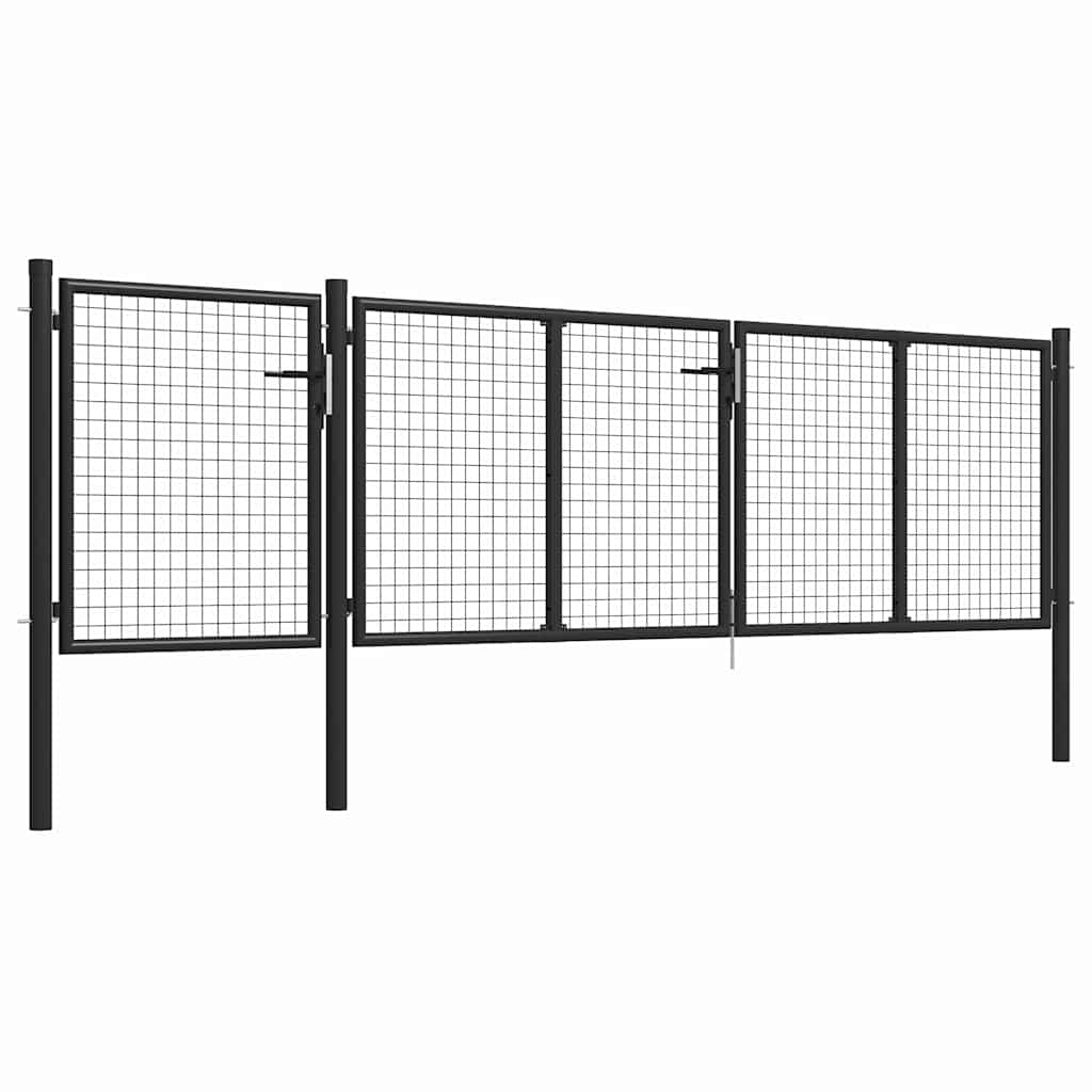Garden Gate Steel 400x75 cm Anthracite