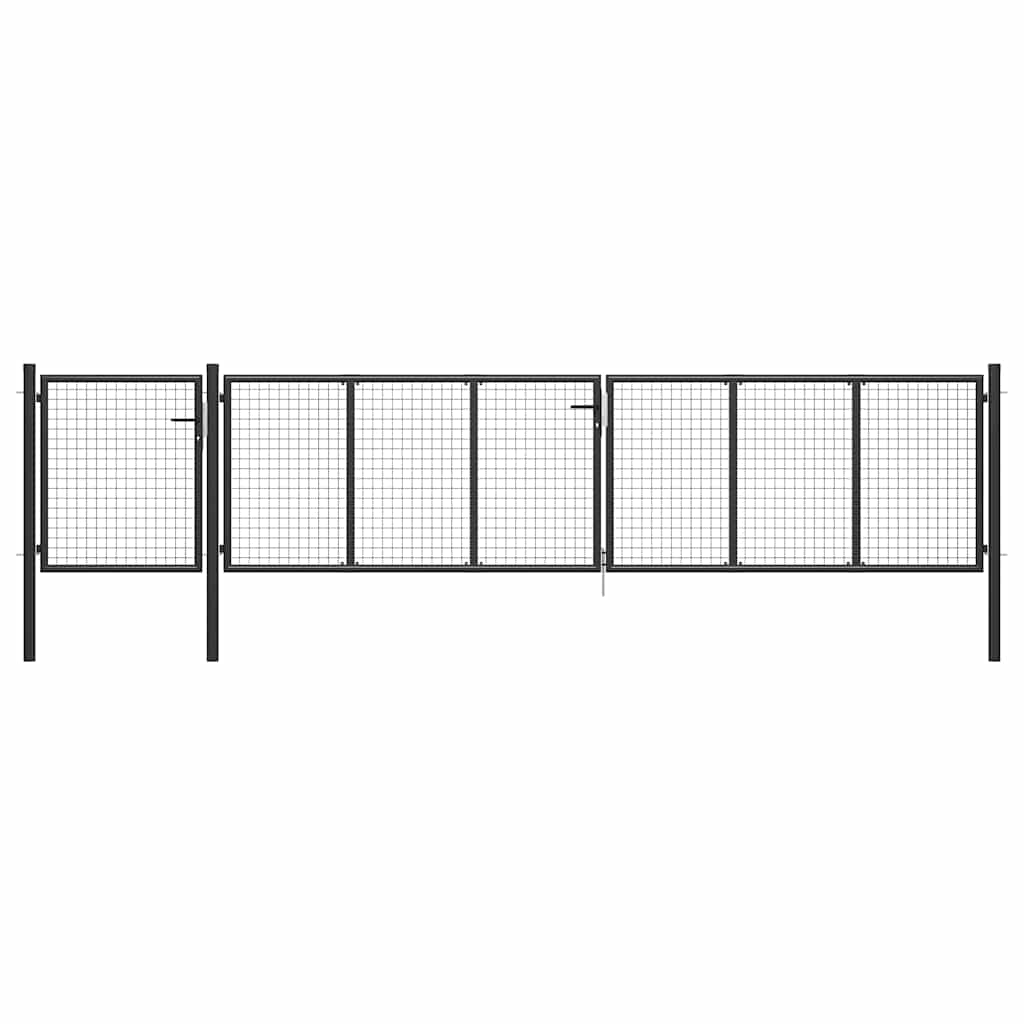 Garden Gate Steel 500x75 cm Anthracite