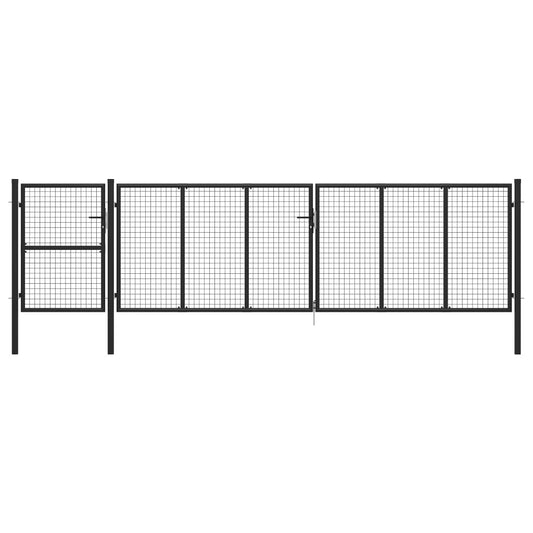 vidaXL Garden Gate Steel 500x125 cm Anthracite