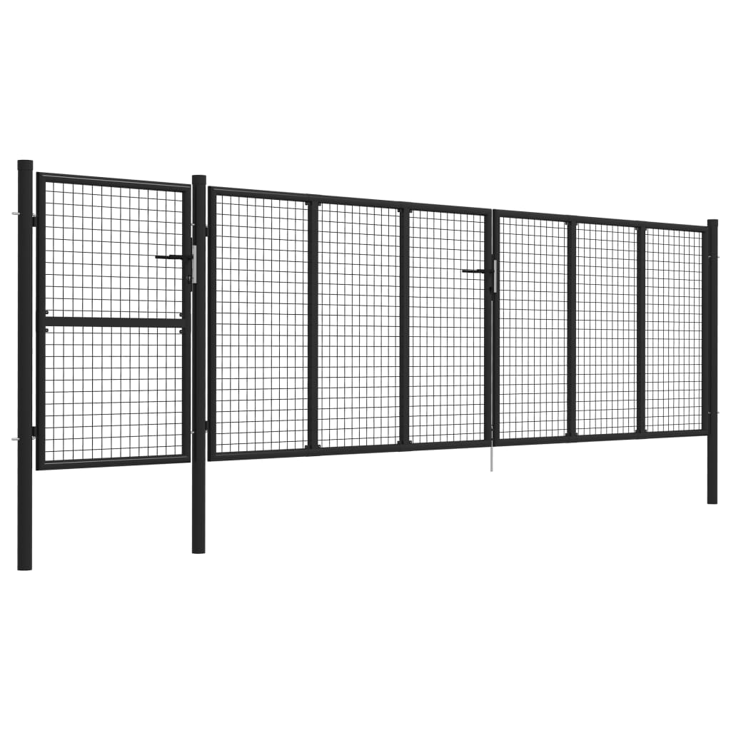 vidaXL Garden Gate Steel 500x125 cm Anthracite