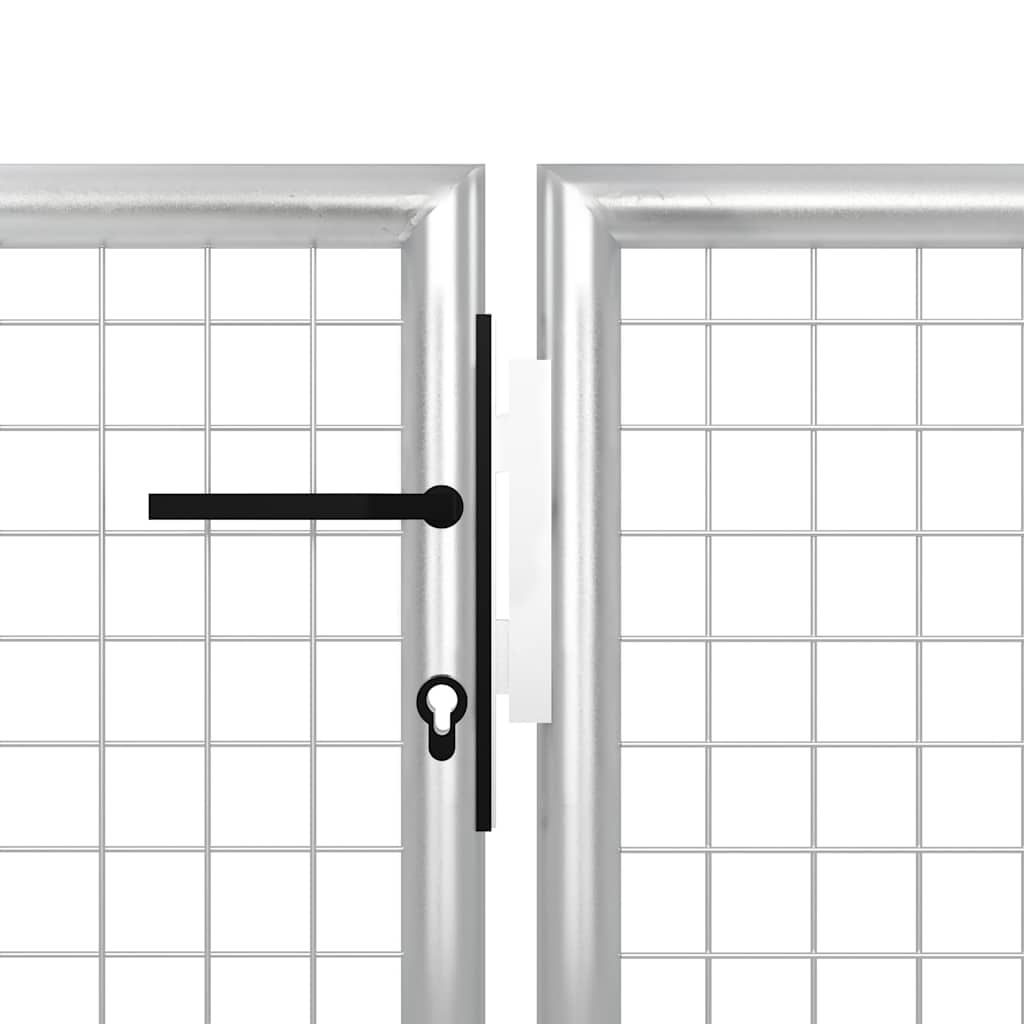 Garden Gate Steel 350x75 cm Silver