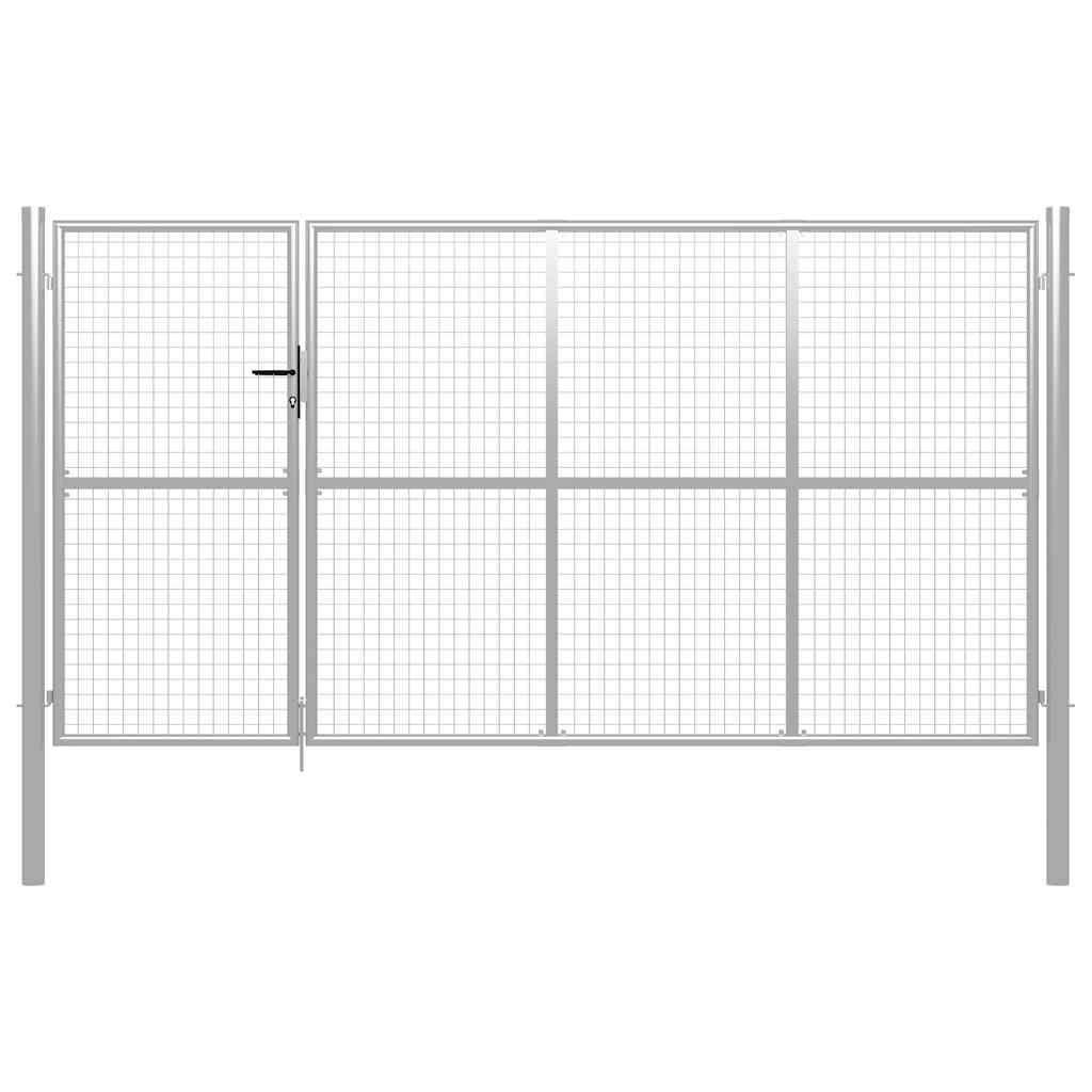 Garden Gate Steel 350x175 cm Silver