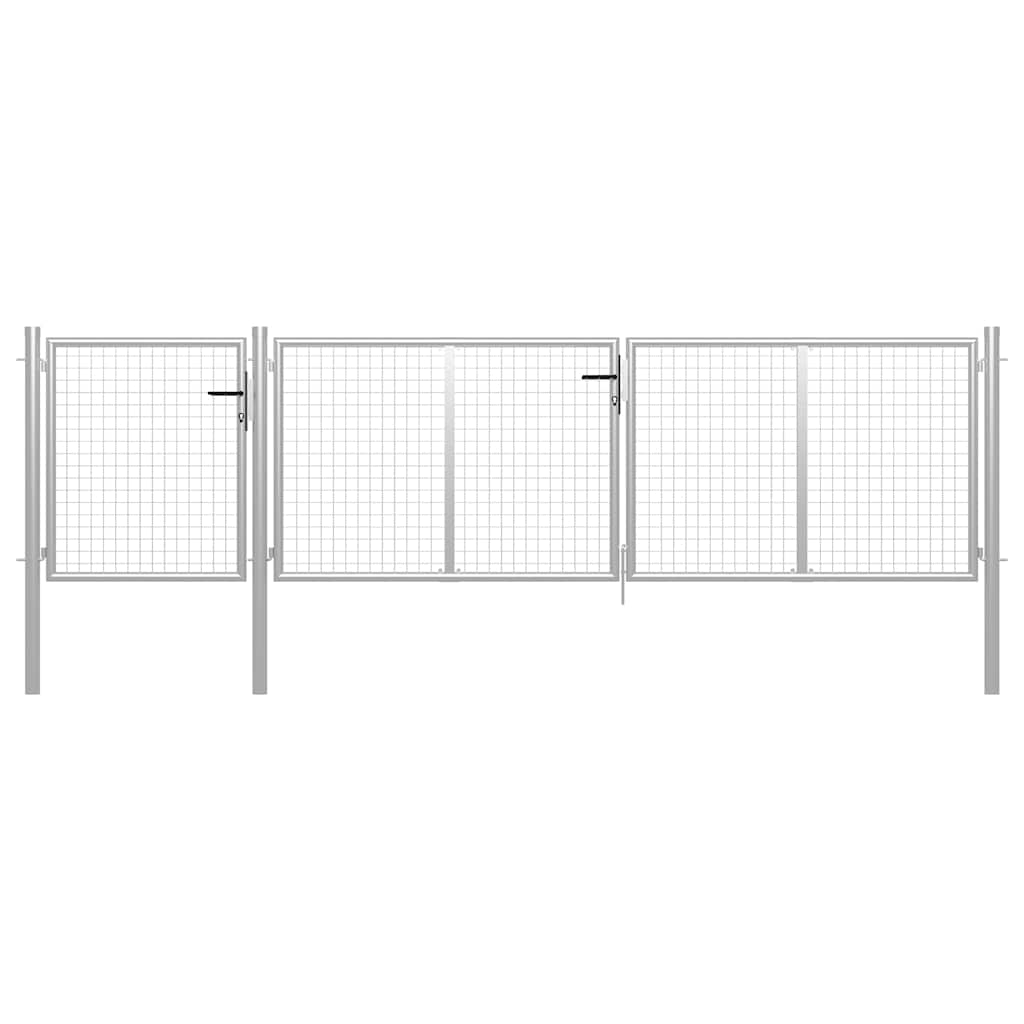 Garden Gate Steel 400x75 cm Silver