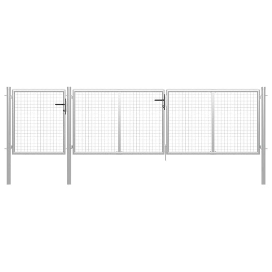 vidaXL Garden Gate Steel 400x100 cm Silver