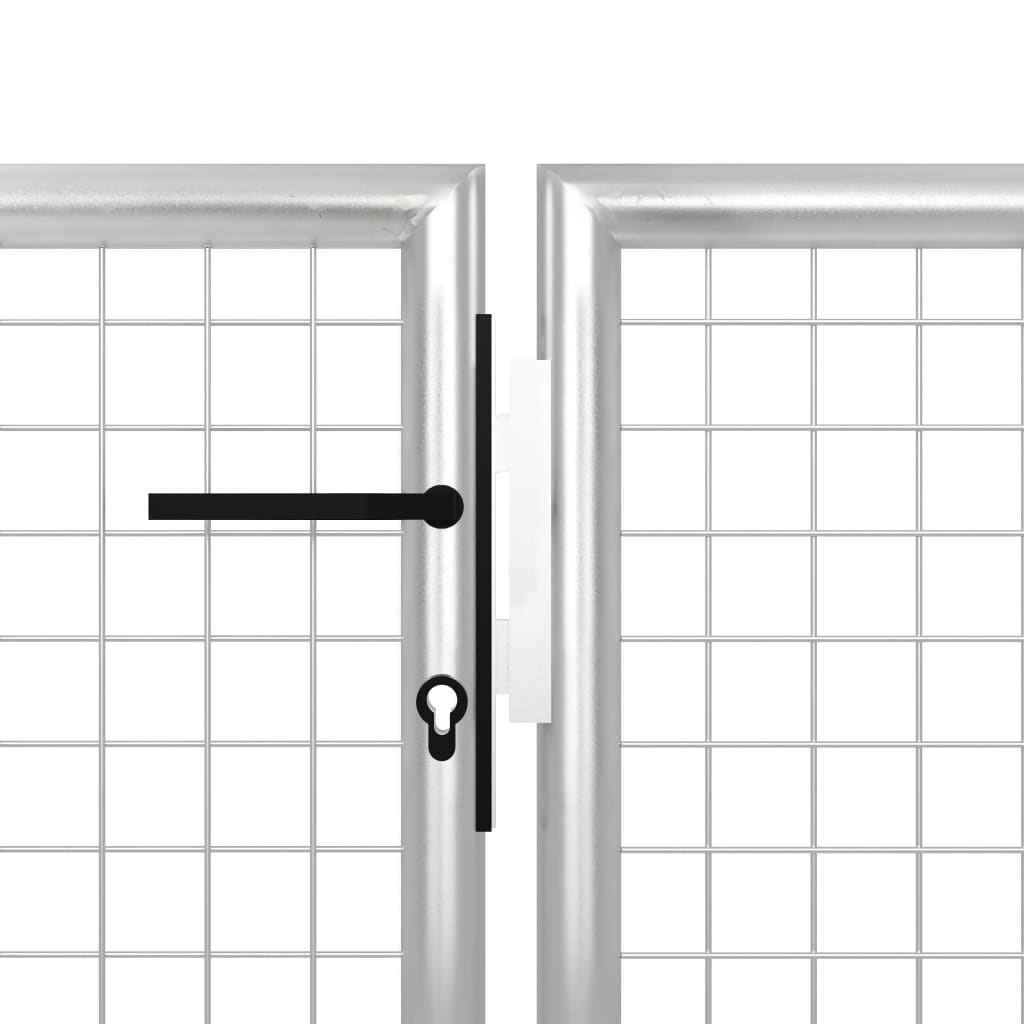 vidaXL Garden Gate Steel 400x100 cm Silver