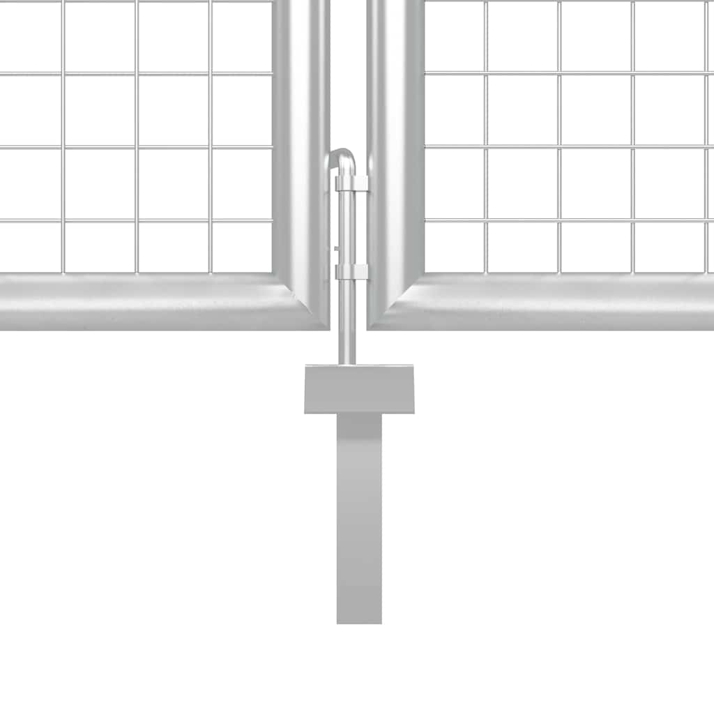 144347 vidaXL Garden Gate Steel 400x100 cm Silver