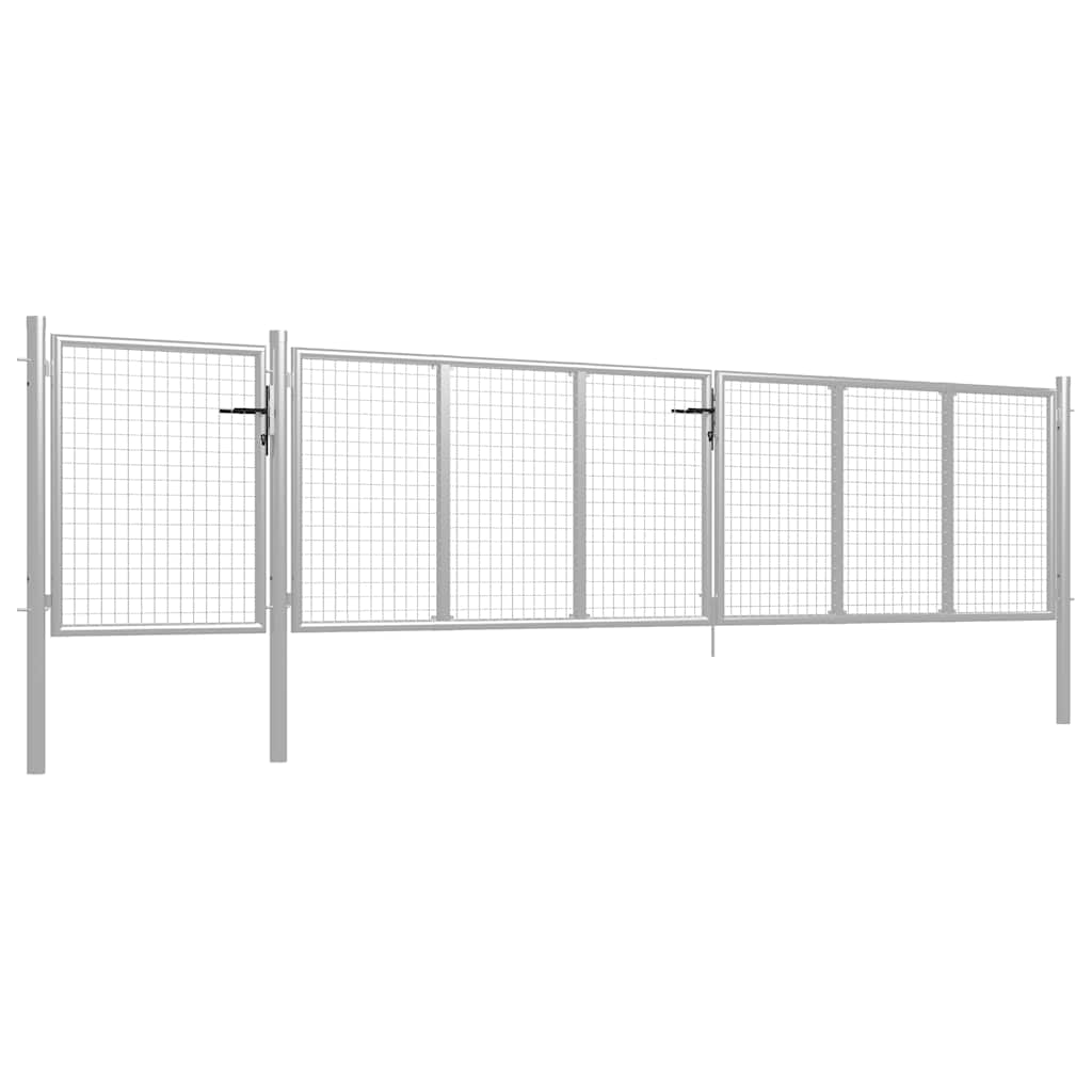 Garden Gate Steel 500x75 cm Silver