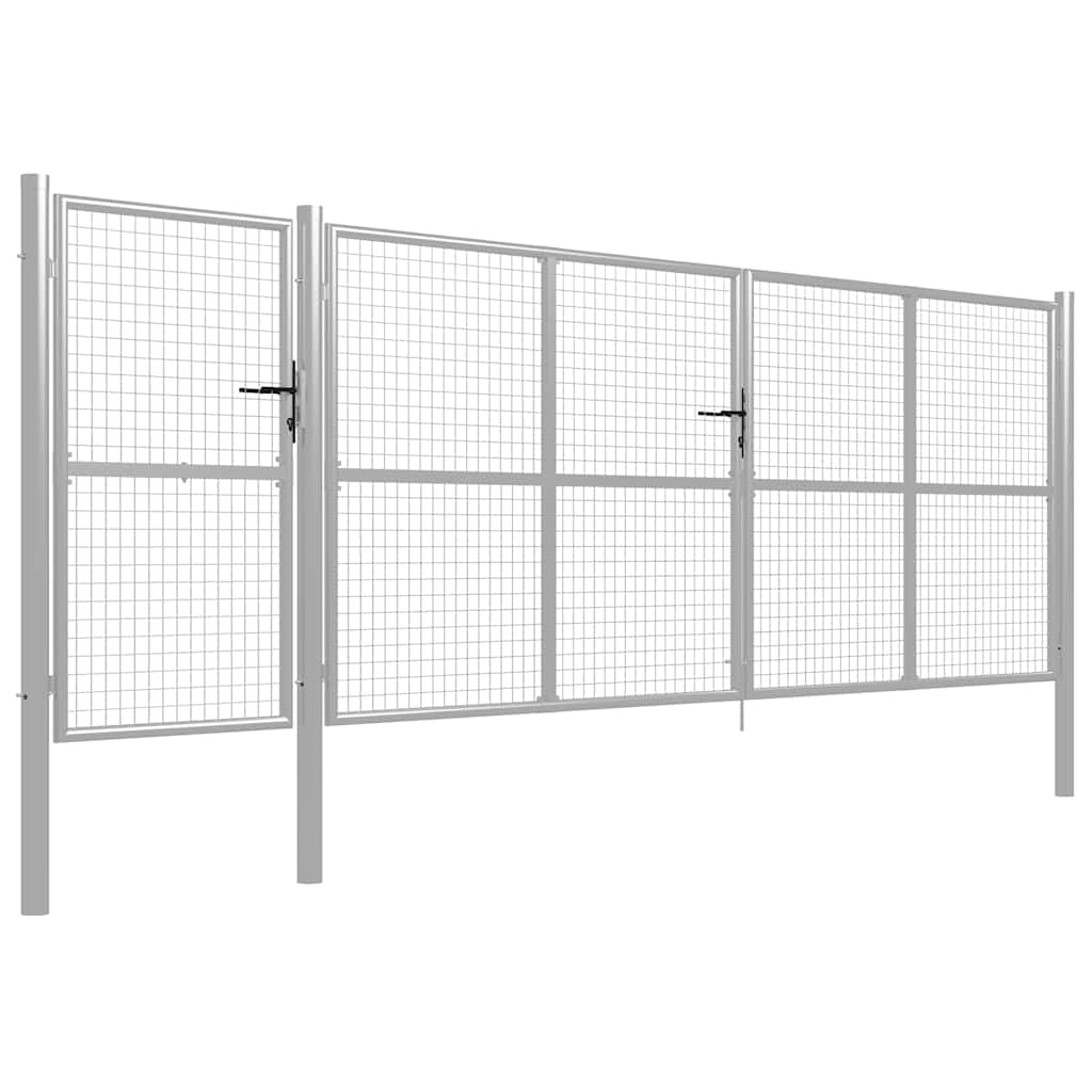 Garden Gate Steel 500x150 cm Silver