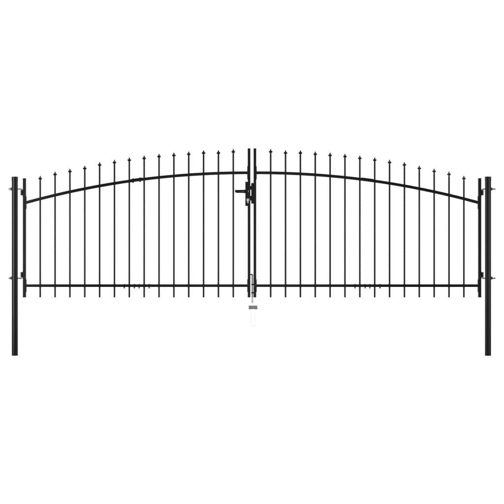 vidaXL Double Door Fence Gate with Spear Top 400x150 cm