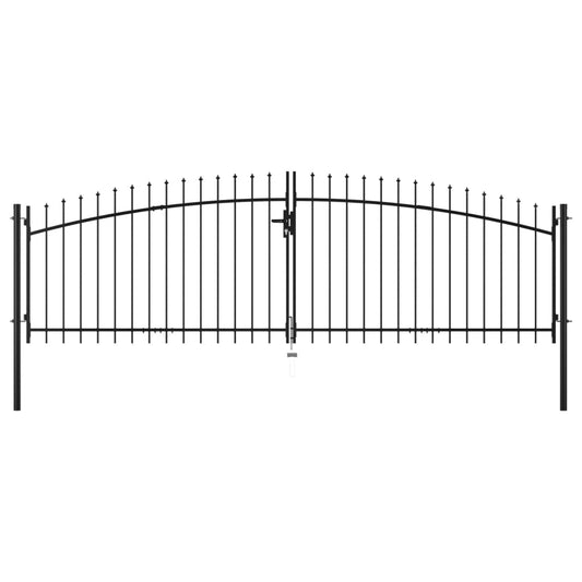 vidaXL Double Door Fence Gate with Spear Top 400x150 cm