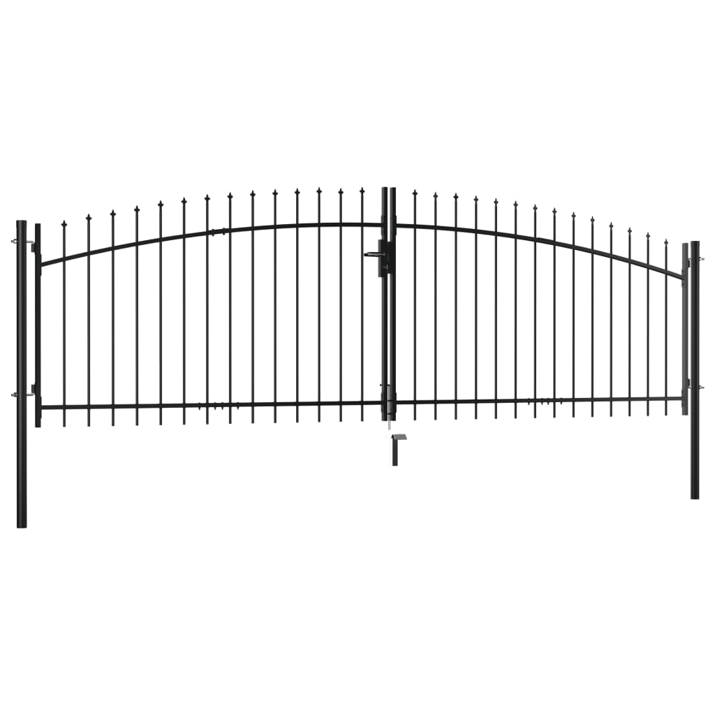 vidaXL Double Door Fence Gate with Spear Top 400x150 cm