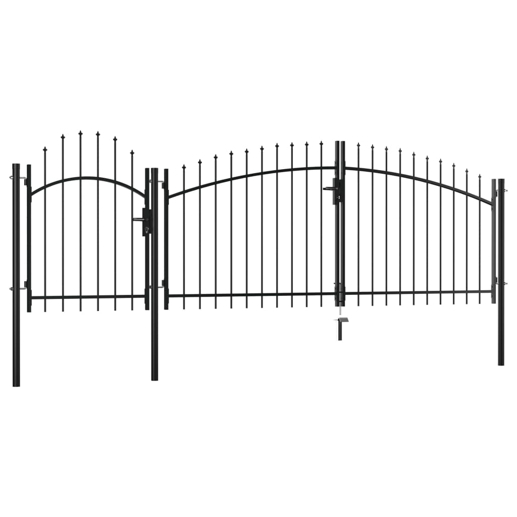 vidaXL Garden Gate Steel 1.5x4 m Black