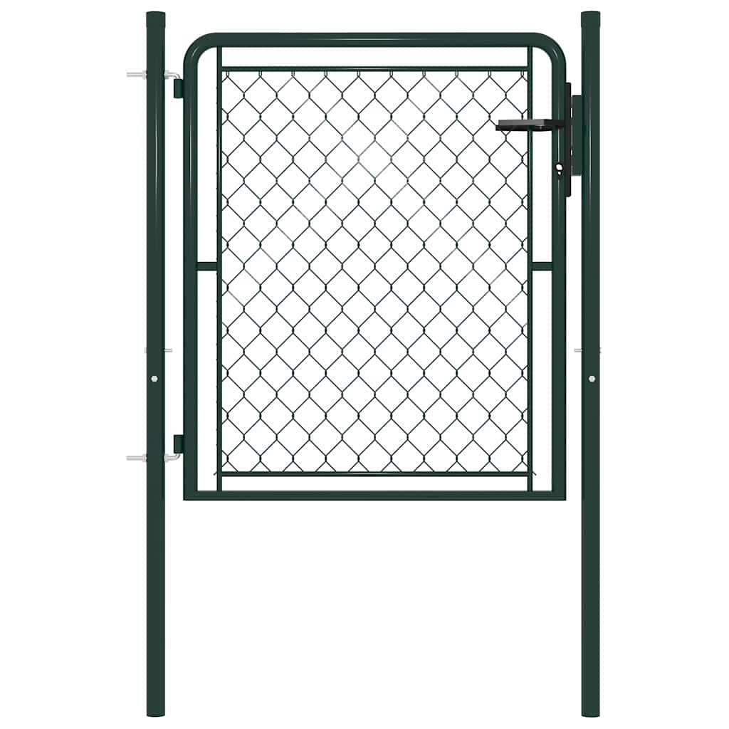 144402 vidaXL Garden Gate Steel 100x75 cm Green