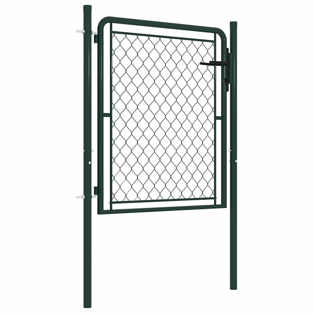 144402 vidaXL Garden Gate Steel 100x75 cm Green