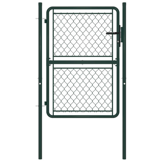 vidaXL Garden Gate Steel 100x125 cm Green