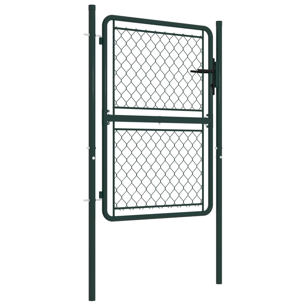 vidaXL Garden Gate Steel 100x125 cm Green