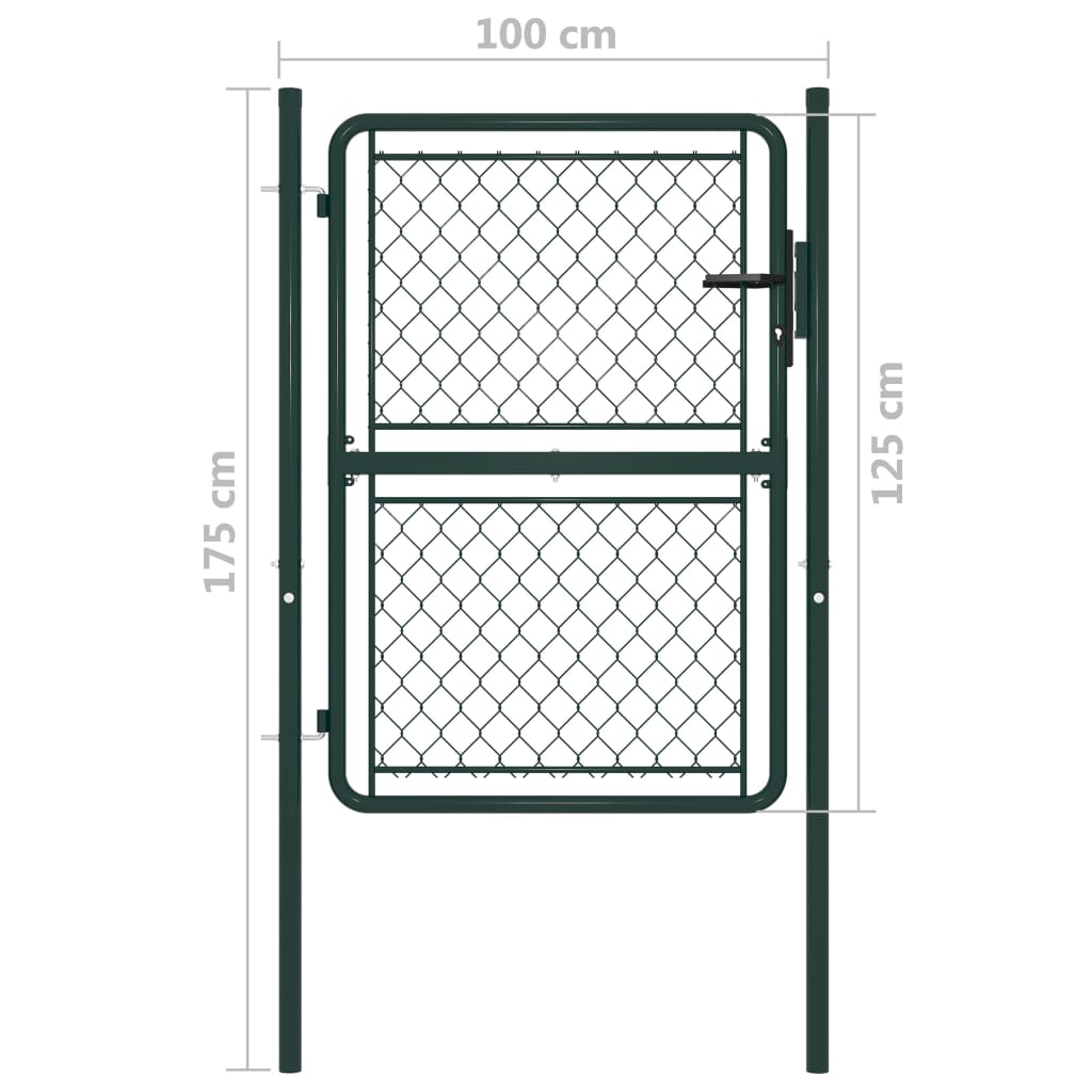 vidaXL Garden Gate Steel 100x125 cm Green