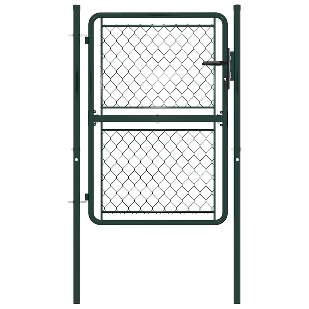 144405 vidaXL Garden Gate Steel 100x150 cm Green
