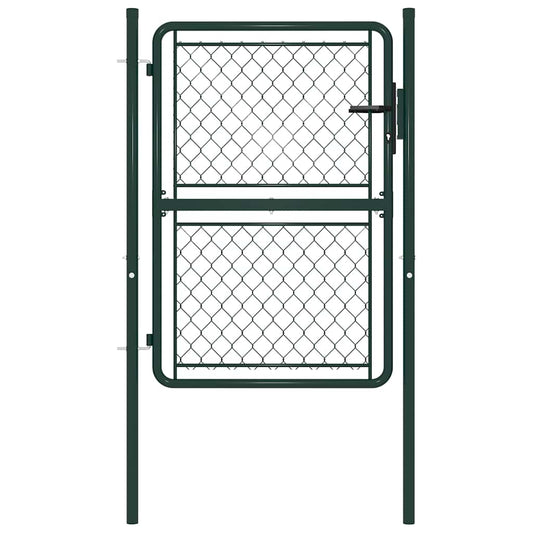144405 vidaXL Garden Gate Steel 100x150 cm Green