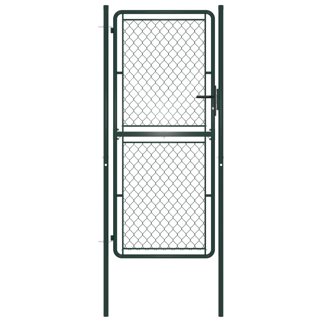 vidaXL Garden Gate Steel 100x200 cm Green