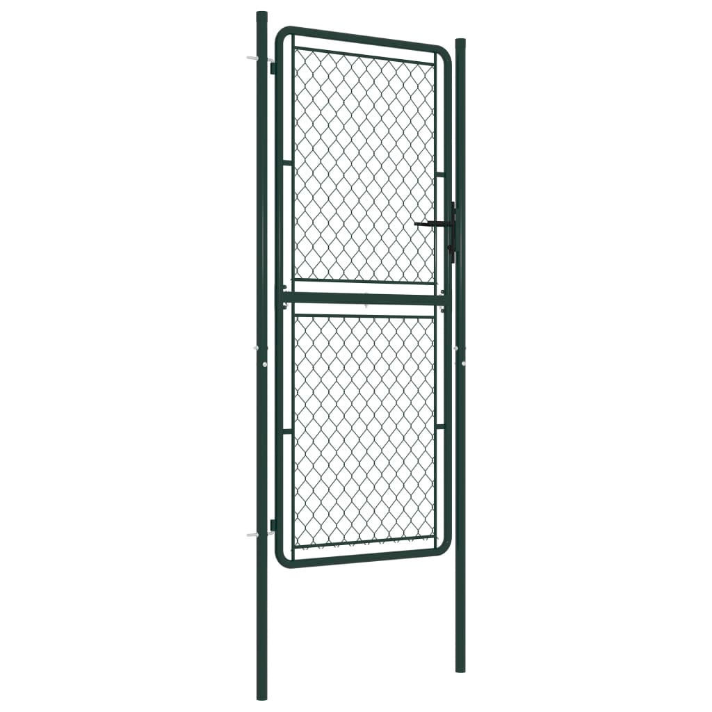 vidaXL Garden Gate Steel 100x200 cm Green