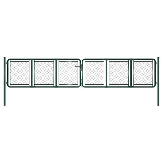 144414 vidaXL Garden Gate Steel 400x75 cm Green