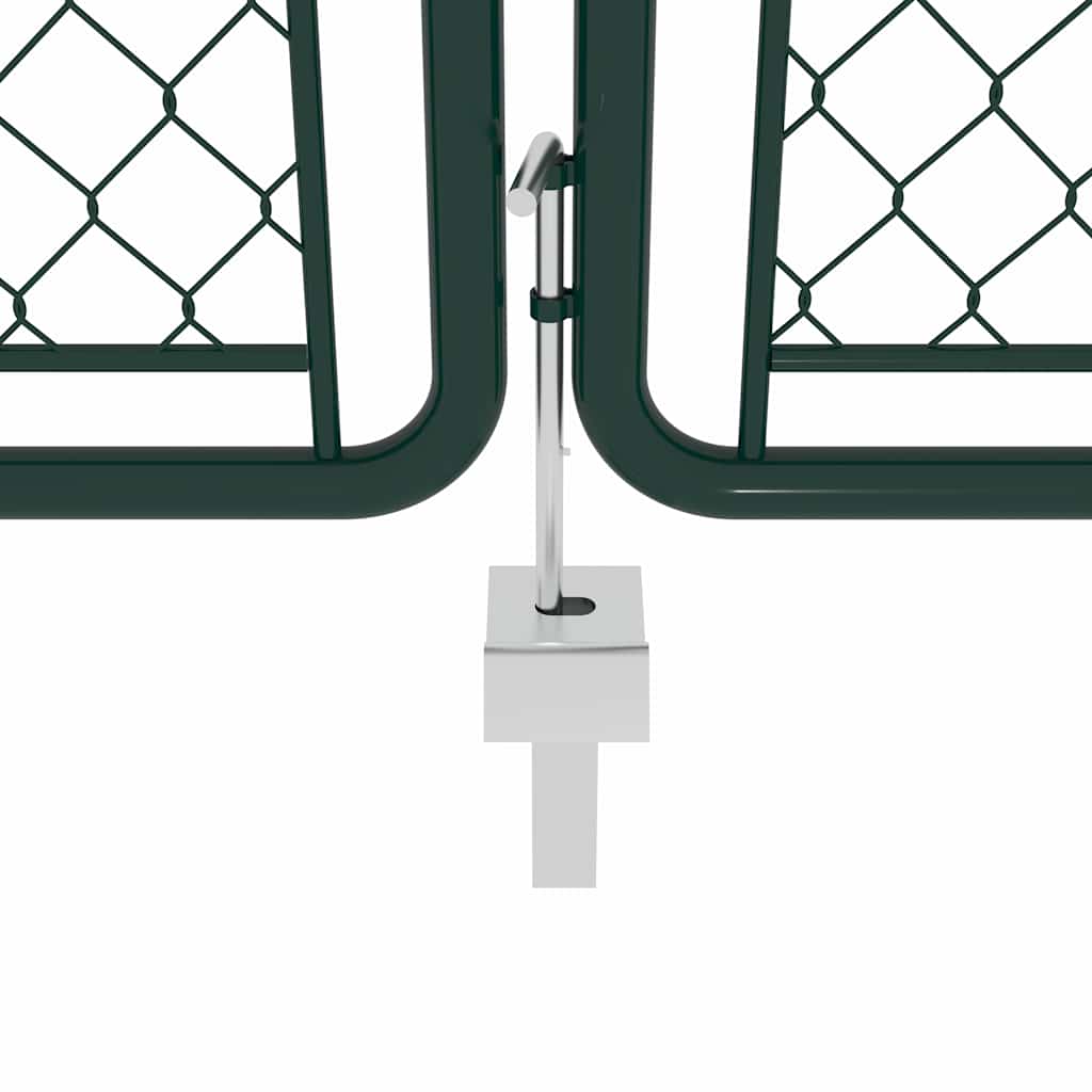 144414 vidaXL Garden Gate Steel 400x75 cm Green