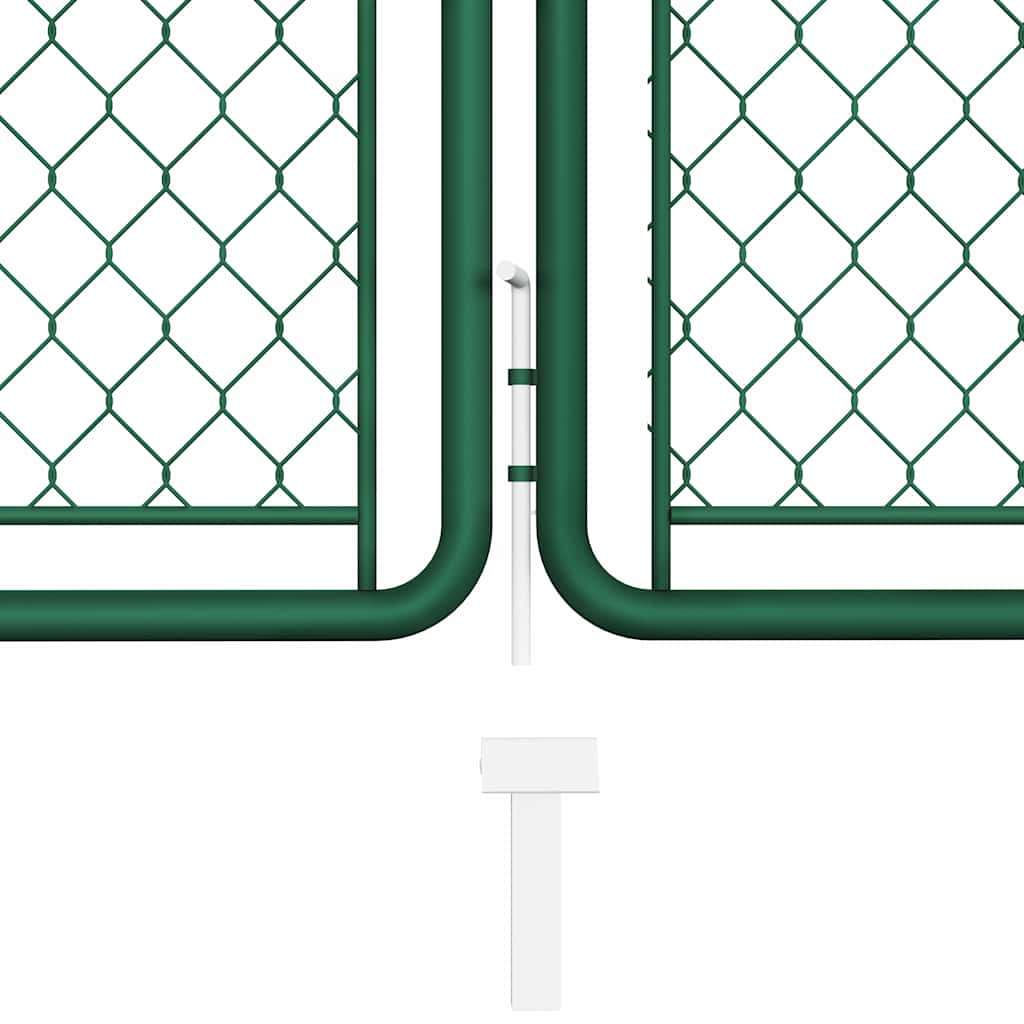 144444 vidaXL Garden Gate Steel 400x75 cm Green