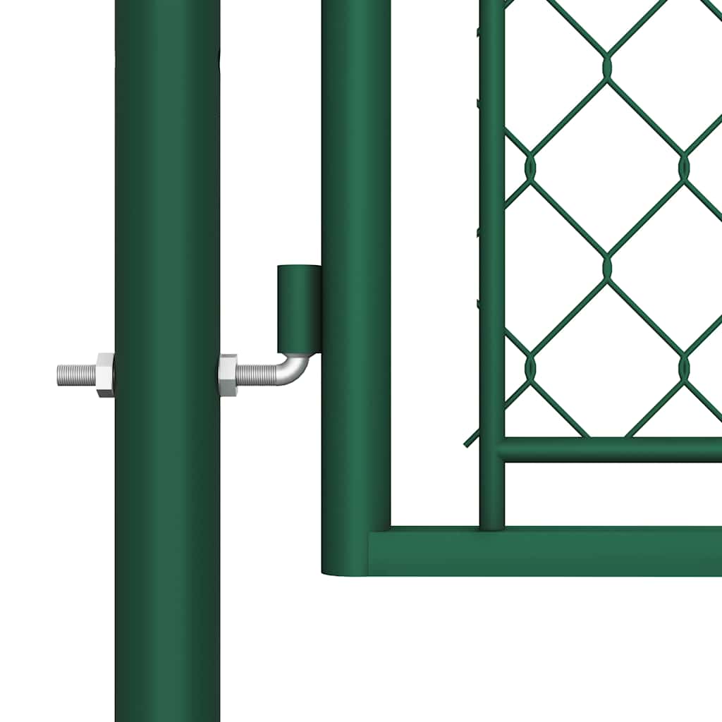 144444 vidaXL Garden Gate Steel 400x75 cm Green