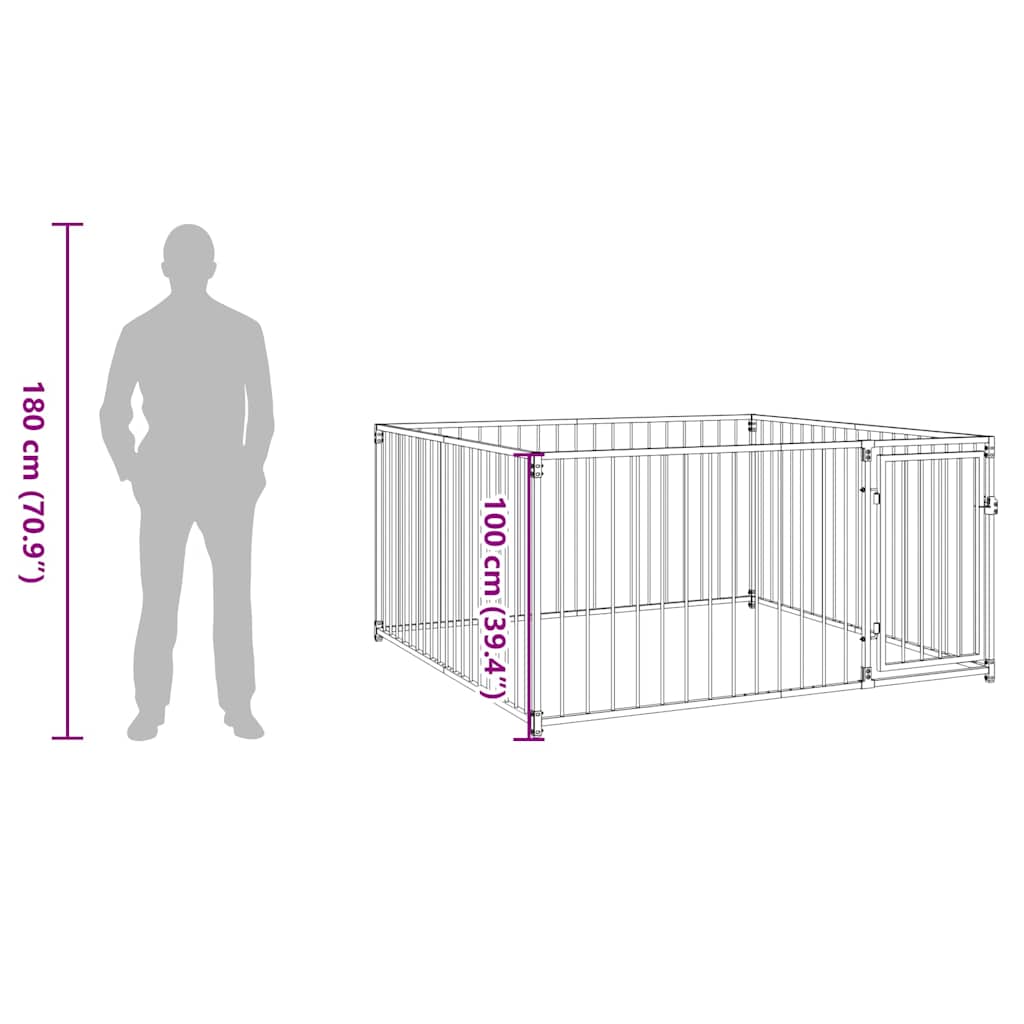 144489 vidaXL Outdoor Dog Kennel 200x200x100 cm