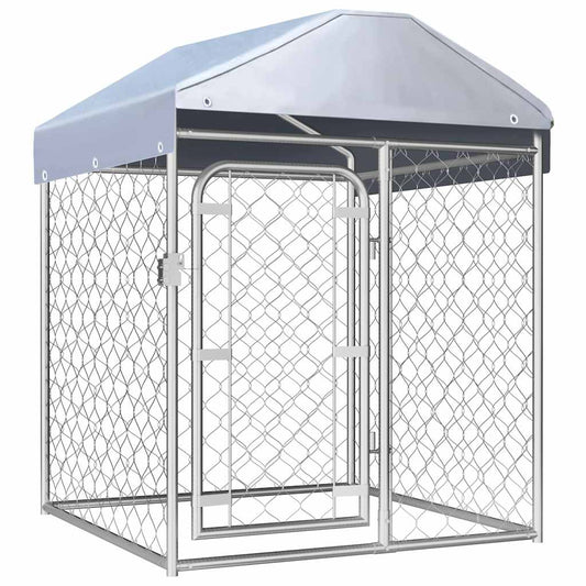 144491 vidaXL Outdoor Dog Kennel with Roof 100x100x125 cm