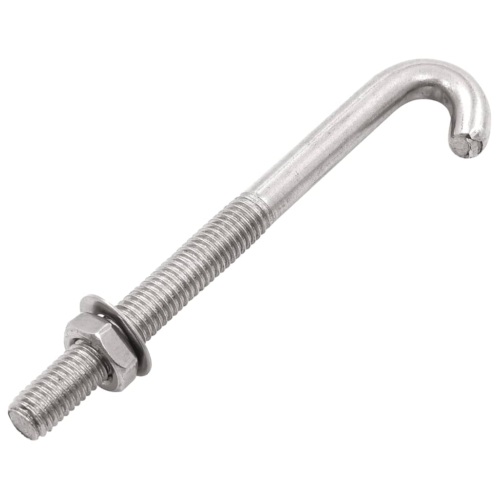 Anchored J-Bolt w/Nut and Washer M8x120 mm 25 Sets