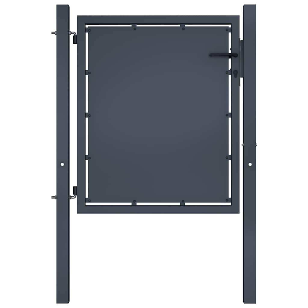 144518 vidaXL Garden Gate Steel 100x100 cm Anthracite