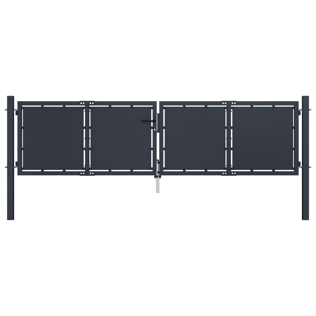 vidaXL Garden Gate Steel 300x75 cm Anthracite