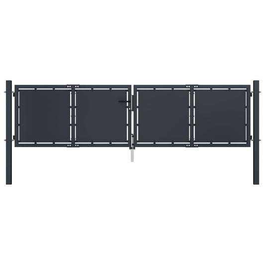 vidaXL Garden Gate Steel 300x75 cm Anthracite