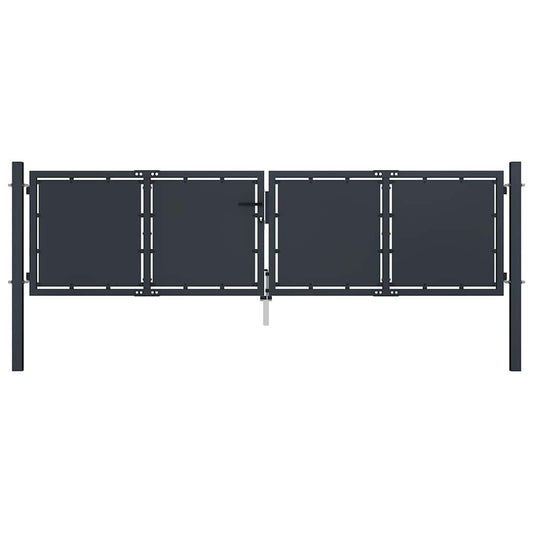 144523 vidaXL Garden Gate Steel 300x75 cm Anthracite