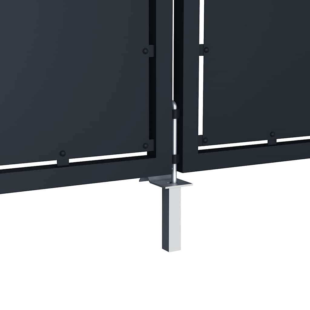 144523 vidaXL Garden Gate Steel 300x75 cm Anthracite