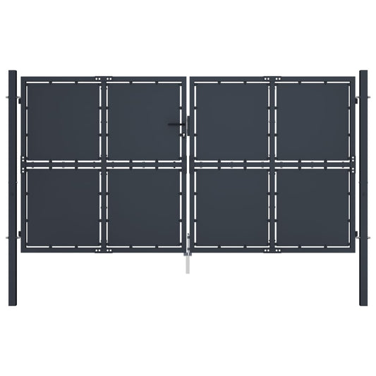 vidaXL Garden Gate Steel 300x125 cm Anthracite