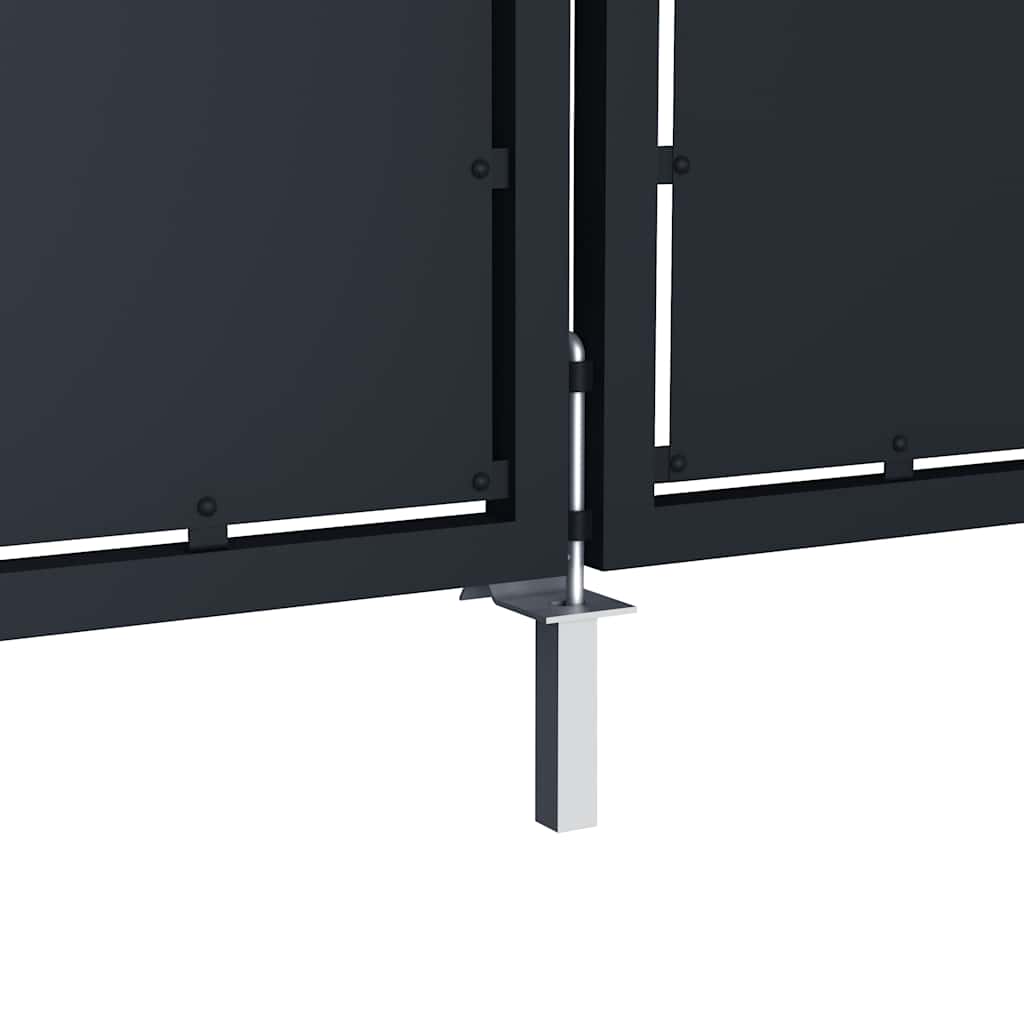 144525 vidaXL Garden Gate Steel 300x125 cm Anthracite
